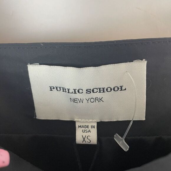 NEW PUBLIC SCHOOL Blue Black Plaid Flannel Mixed Silk Cotton Ema Midi Dress XS - Picture 8 of 10